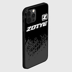 Чехол для iPhone 12 Pro Zotye speed на темном фоне со следами шин: символ, цвет: 3D-черный — фото 2