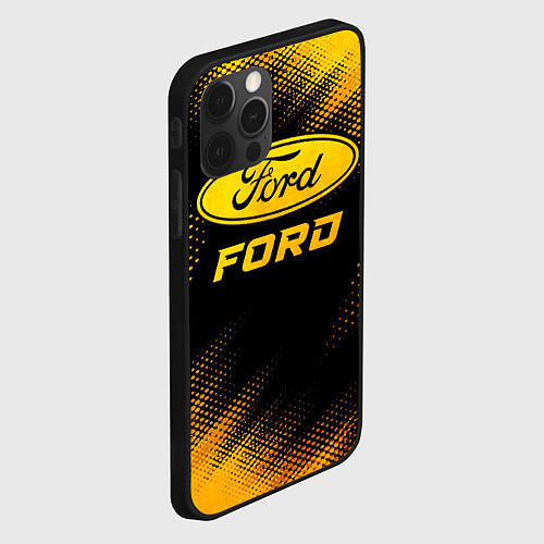 Чехол iPhone 12 Pro Ford - gold gradient / 3D-Черный – фото 2