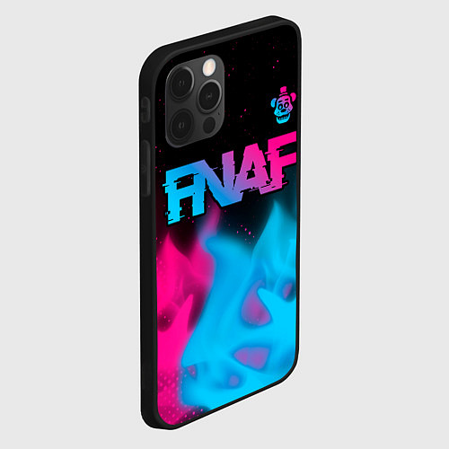 Чехол iPhone 12 Pro FNAF - neon gradient: символ сверху / 3D-Черный – фото 2