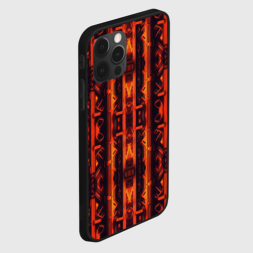 Чехол iPhone 12 Pro Контрастный огненный киберпанк / 3D-Черный – фото 2