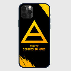 Чехол для iPhone 12 Pro Thirty Seconds to Mars - gold gradient, цвет: 3D-черный