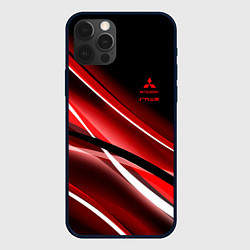 Чехол для iPhone 12 Pro Mitsubishi emblem Митсубиши, цвет: 3D-черный