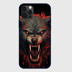 Чехол для iPhone 12 Pro Серый волк, цвет: 3D-черный