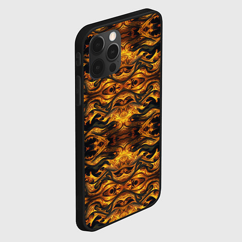 Чехол iPhone 12 Pro Огонь дракона абстракция / 3D-Черный – фото 2