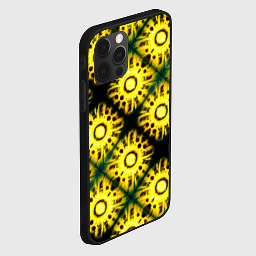 Чехол iPhone 12 Pro Солнечные подсолнухи / 3D-Черный – фото 2