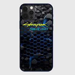 Чехол для iPhone 12 Pro Cyberpunk 2077 phantom liberty blue, цвет: 3D-черный