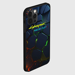 Чехол для iPhone 12 Pro Cyberpunk 2077 phantom liberty logo, цвет: 3D-черный — фото 2