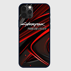 Чехол для iPhone 12 Pro Cyberpunk 2077 phantom liberty silver logo, цвет: 3D-черный