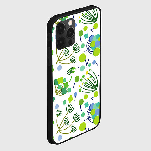 Чехол iPhone 12 Pro Green bloom / 3D-Черный – фото 2