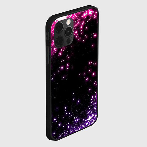 Чехол iPhone 12 Pro Неоновые звезды - neon / 3D-Черный – фото 2