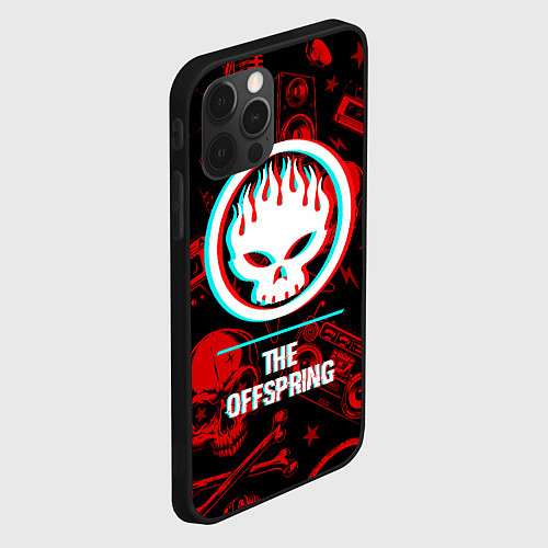 Чехол iPhone 12 Pro The Offspring rock glitch / 3D-Черный – фото 2