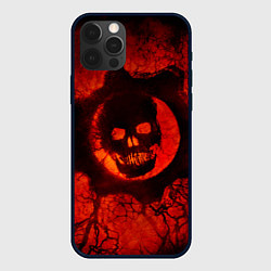 Чехол для iPhone 12 Pro Gears of War красный, цвет: 3D-черный