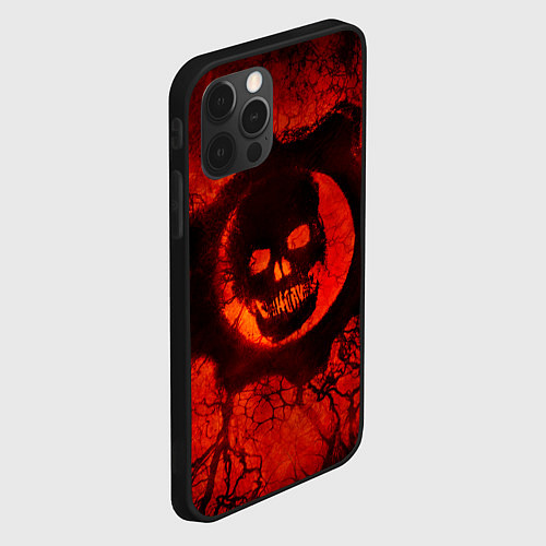 Чехол iPhone 12 Pro Gears of War красный / 3D-Черный – фото 2