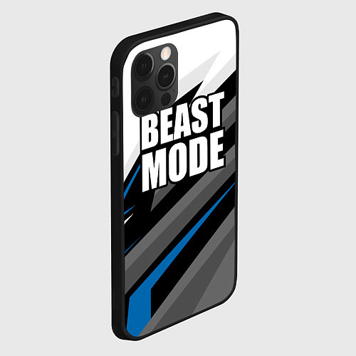 Чехол iPhone 12 Pro Beast mode - blue sport / 3D-Черный – фото 2