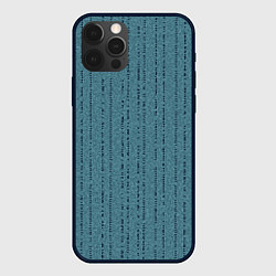 Чехол для iPhone 12 Pro Мелкая мозаика бирюзовый полосы, цвет: 3D-черный