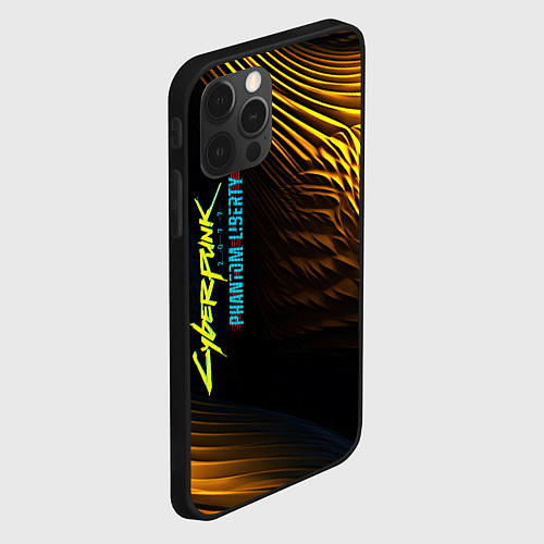 Чехол iPhone 12 Pro Black yellow cyberpunk phantom liberty / 3D-Черный – фото 2