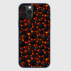 Чехол для iPhone 12 Pro Огненные камни, цвет: 3D-черный