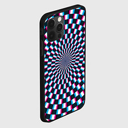 Чехол для iPhone 12 Pro Оптическая иллюзия глитч, цвет: 3D-черный — фото 2