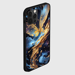 Чехол для iPhone 12 Pro Бабочка краски узор, цвет: 3D-черный — фото 2