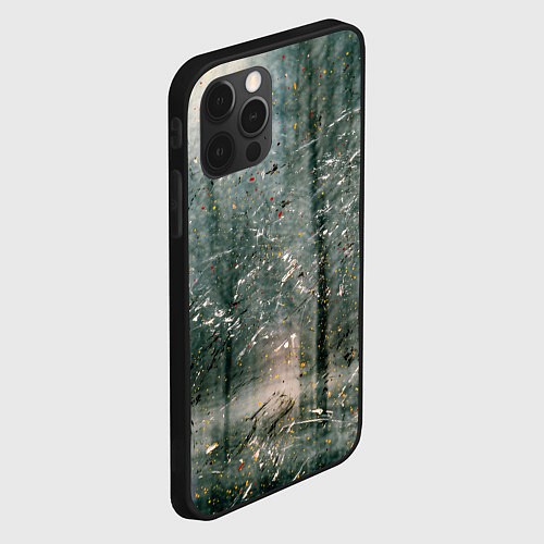 Чехол iPhone 12 Pro Тени деревьев и краски / 3D-Черный – фото 2