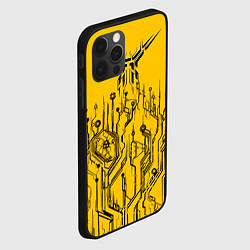 Чехол для iPhone 12 Pro Киберпанк Yellow-Black, цвет: 3D-черный — фото 2