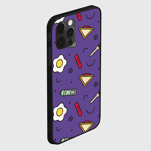 Чехол iPhone 12 Pro Eggs breakfast / 3D-Черный – фото 2