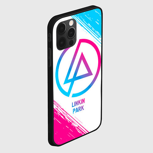 Чехол iPhone 12 Pro Linkin Park neon gradient style / 3D-Черный – фото 2