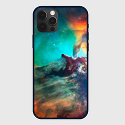 Чехол для iPhone 12 Pro Аморфный цветастый космос, цвет: 3D-черный