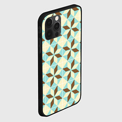 Чехол для iPhone 12 Pro Brown blue pattern, цвет: 3D-черный — фото 2