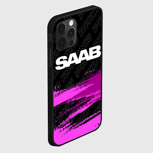 Чехол iPhone 12 Pro Saab pro racing: символ сверху / 3D-Черный – фото 2