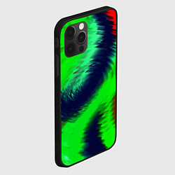 Чехол для iPhone 12 Pro Красно-зеленый абстрактный узор, цвет: 3D-черный — фото 2