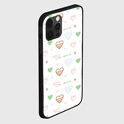 Чехол для iPhone 12 Pro Cute hearts, цвет: 3D-черный — фото 2