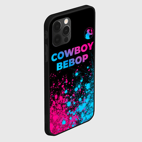 Чехол iPhone 12 Pro Cowboy Bebop - neon gradient: символ сверху / 3D-Черный – фото 2