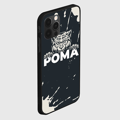 Чехол iPhone 12 Pro Рома зубастый волк / 3D-Черный – фото 2