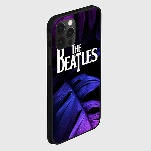 Чехол iPhone 12 Pro The Beatles neon monstera / 3D-Черный – фото 2