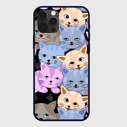 Чехол для iPhone 12 Pro Cats party, цвет: 3D-черный