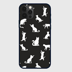 Чехол для iPhone 12 Pro White cats, цвет: 3D-черный