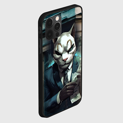 Чехол iPhone 12 Pro Payday cat / 3D-Черный – фото 2