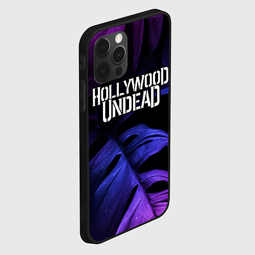 Чехол iPhone 12 Pro Hollywood Undead neon monstera / 3D-Черный – фото 2