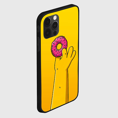 Чехол iPhone 12 Pro Гомер и пончик / 3D-Черный – фото 2