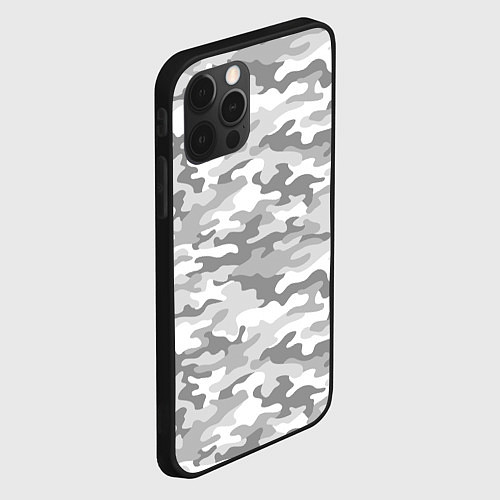 Чехол iPhone 12 Pro Камуфляж серый / 3D-Черный – фото 2