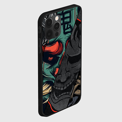 Чехол iPhone 12 Pro Демон самурай - Они / 3D-Черный – фото 2