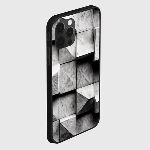 Чехол iPhone 12 Pro Каменные плиты и обман зрения / 3D-Черный – фото 2