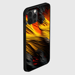 Чехол для iPhone 12 Pro Черно-желтая текстура, цвет: 3D-черный — фото 2