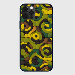 Чехол для iPhone 12 Pro Пластилиновый хаки, цвет: 3D-черный