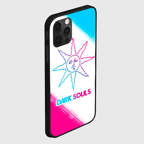 Чехол iPhone 12 Pro Dark Souls neon gradient style / 3D-Черный – фото 2