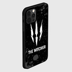 Чехол для iPhone 12 Pro The Witcher glitch на темном фоне, цвет: 3D-черный — фото 2
