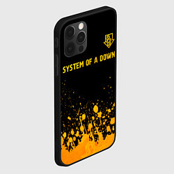 Чехол для iPhone 12 Pro System of a Down - gold gradient: символ сверху, цвет: 3D-черный — фото 2