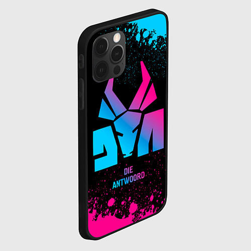 Чехол iPhone 12 Pro Die Antwoord - neon gradient / 3D-Черный – фото 2