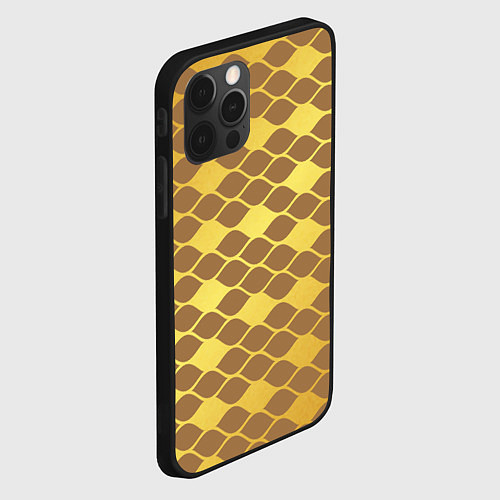 Чехол iPhone 12 Pro Golden pattern / 3D-Черный – фото 2